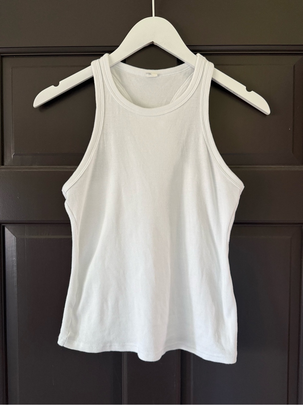 Alo Yoga Ribbed Devoted Racerback Tank Top M Medium White - Picture 2 of 4